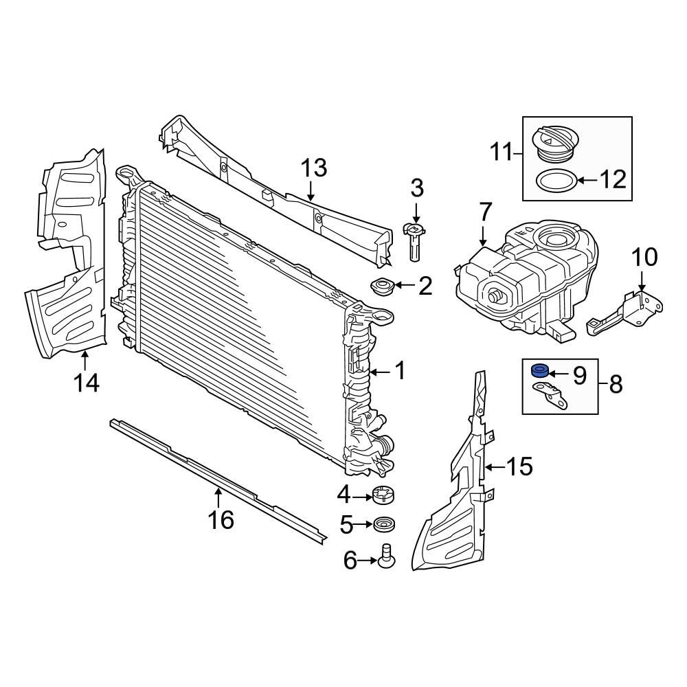 Audi OE 4G0121585A Engine Coolant Reservoir Grommet