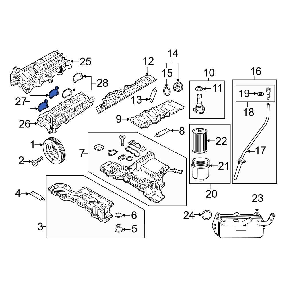 Audi OE 079129717K Right Turbocharger Intercooler Gasket