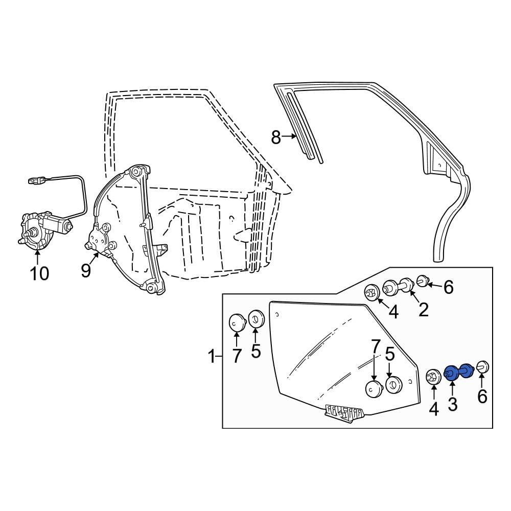 Audi OE 4D0845459 Door Glass Guide Pin