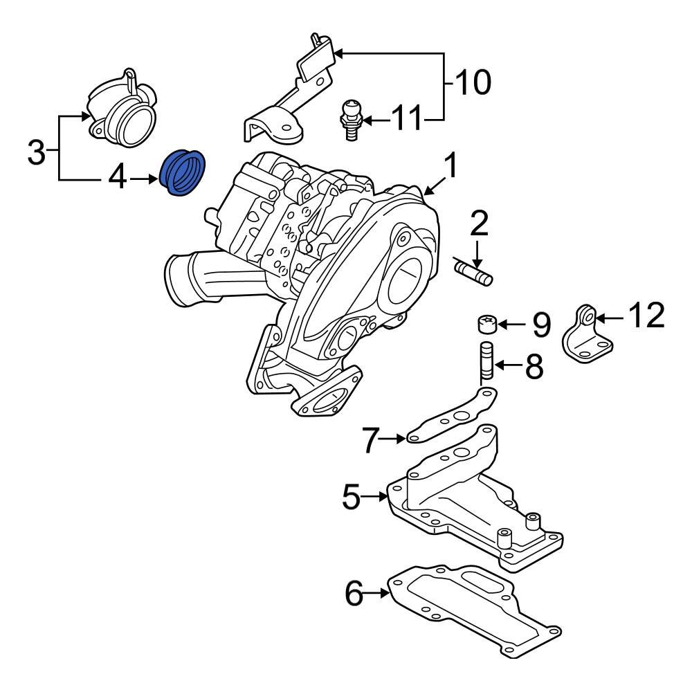 Audi OE 059129193C Intercooler Tube Seal