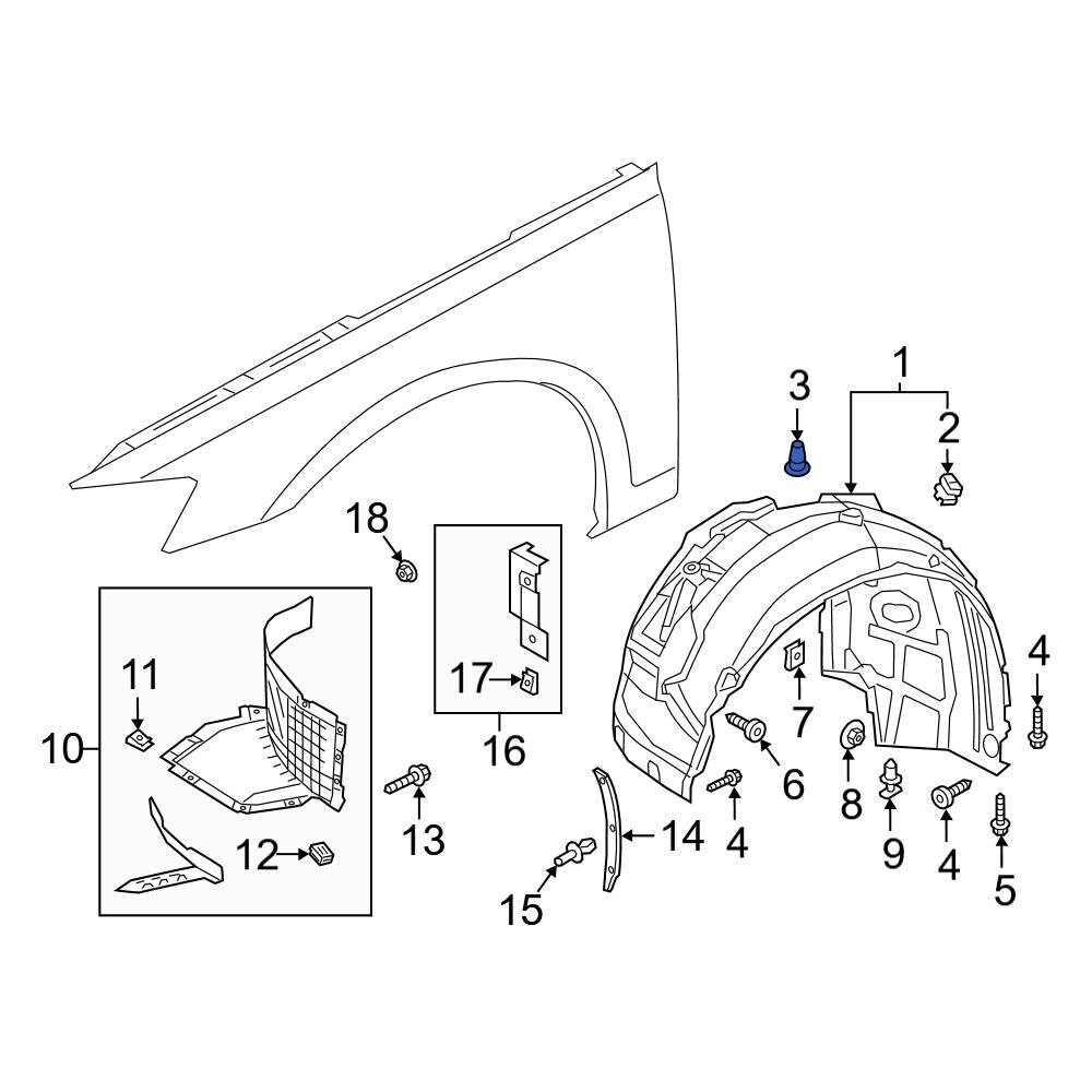Audi OE WHT004694 - Bumper Cover Reinforcement Nut