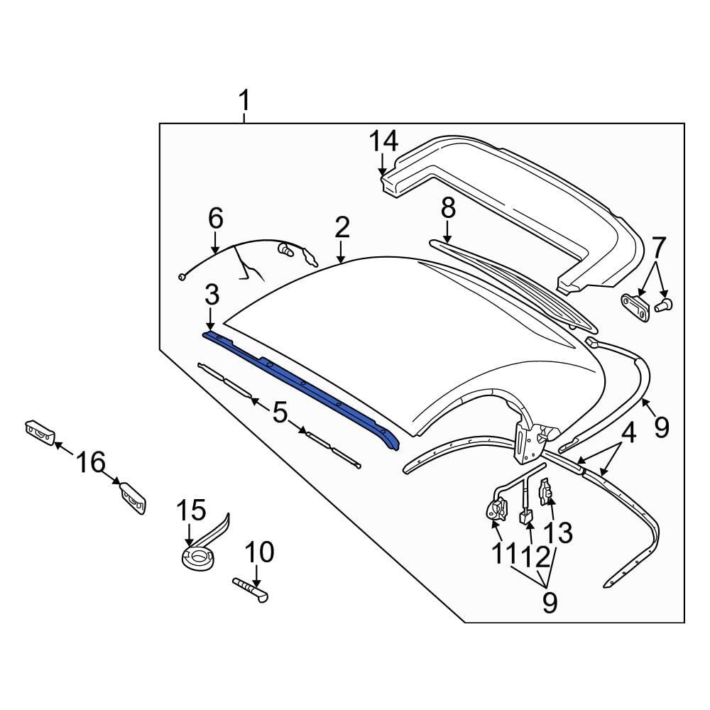 Audi OE 8N7871498 - Front Convertible Top Retainer