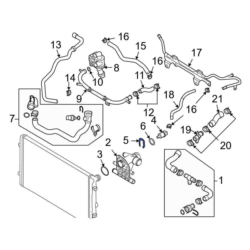 Audi OE 06H121142C Engine Coolant Temperature Sensor Clip