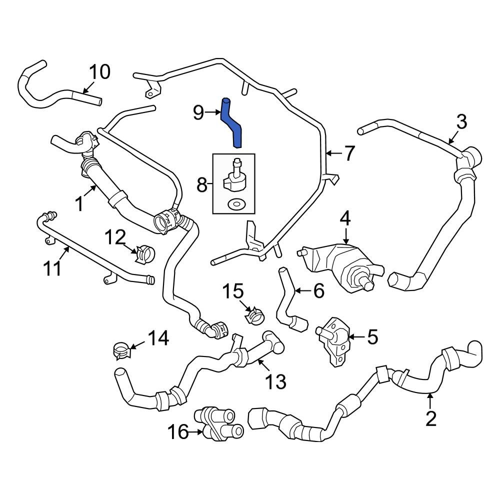 Audi OE 06K121051M Engine Coolant Bypass Hose