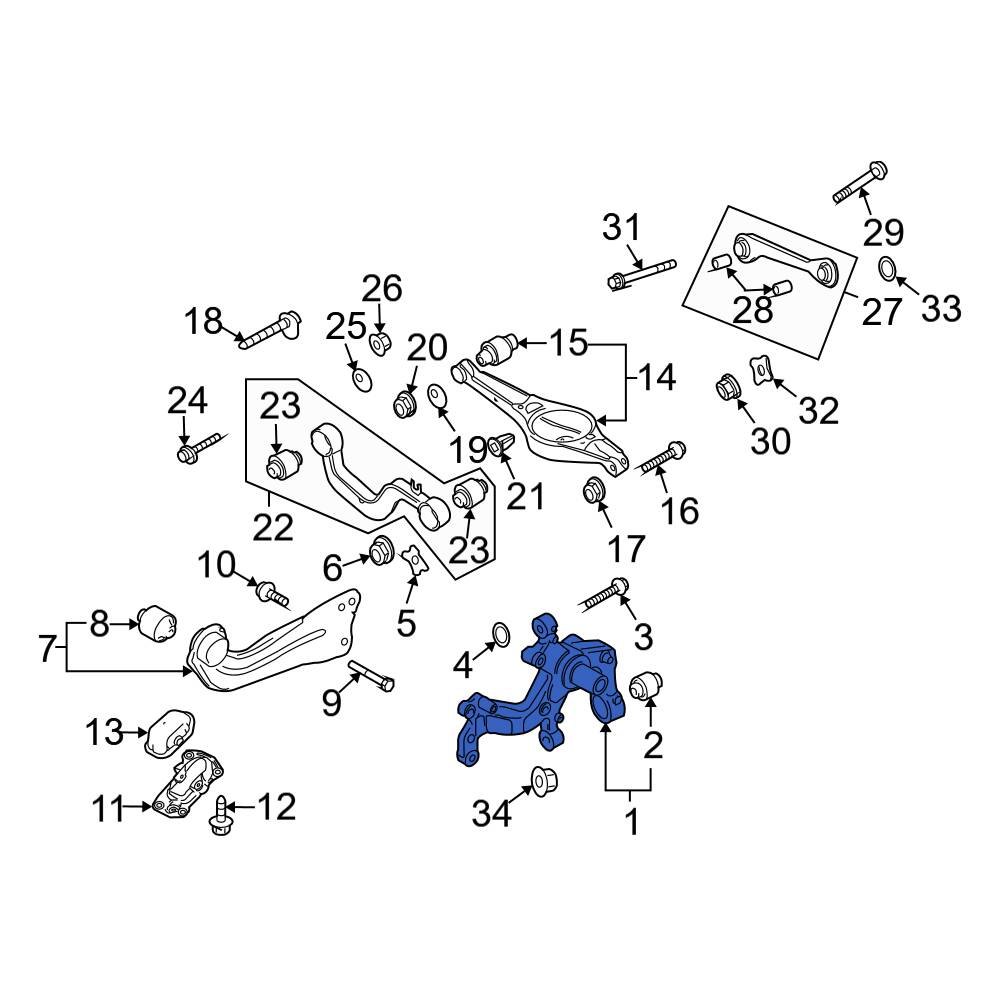 Audi OE 3C0505433L Rear Left Suspension Knuckle