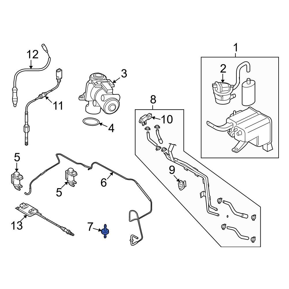 Audi OE 046905291A - Exhaust Gas Recirculation (EGR) Vacuum Delay Valve