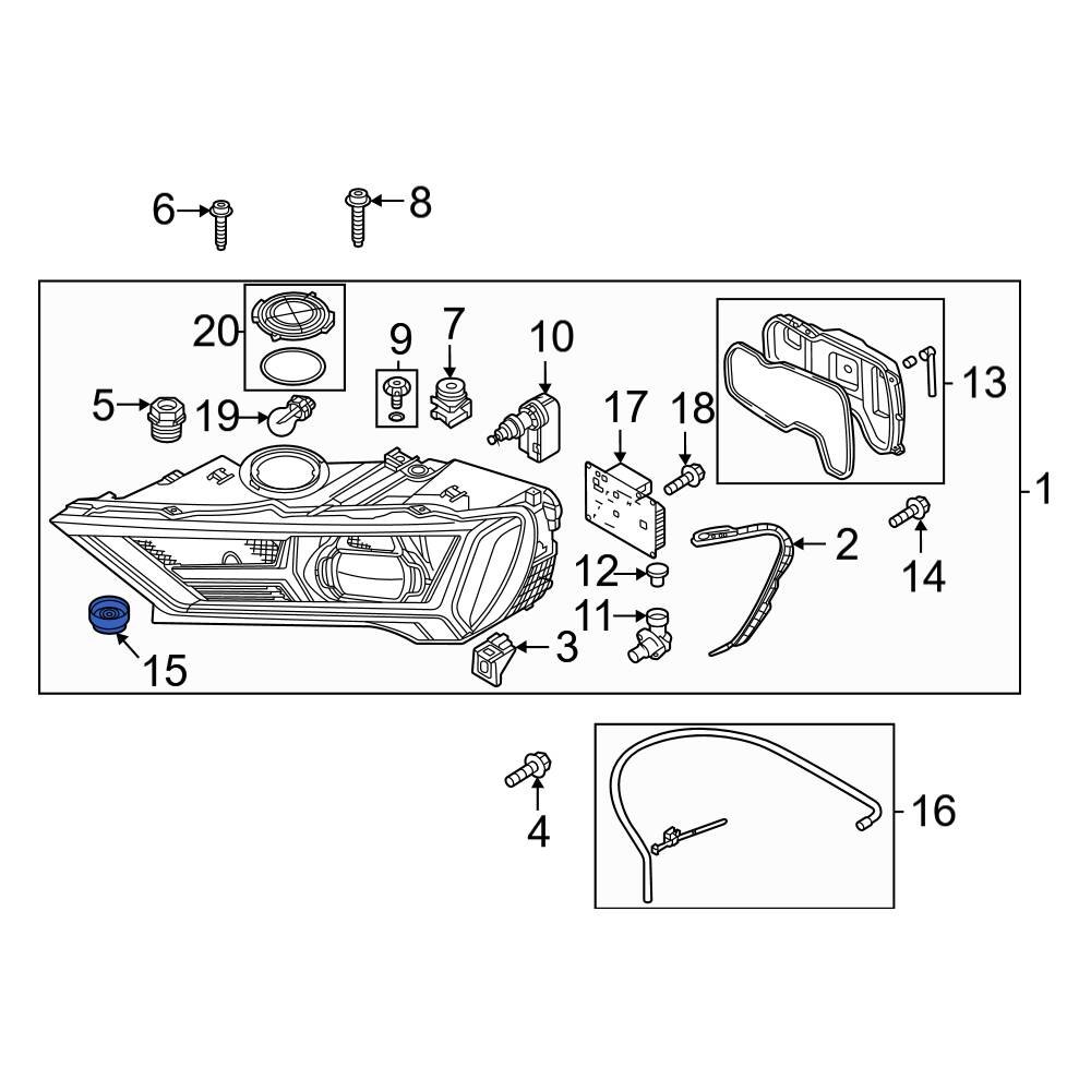 Audi OE 4G0941749 Front Headlight Housing Vent Valve