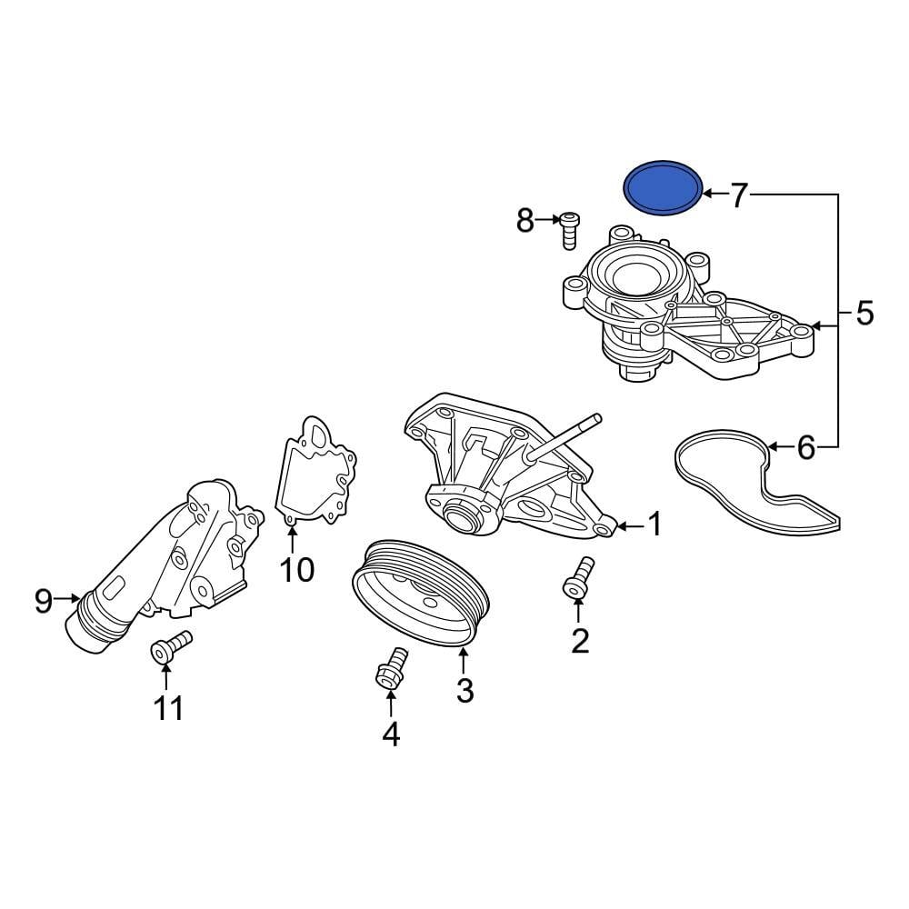 Audi OE 06E121119G Engine Coolant Pipe Seal