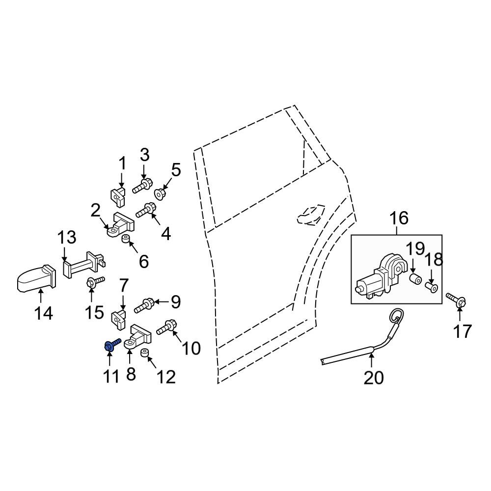 Wht003348b Audi OE WHT000042A - Front Lower Inner Door Hinge Bolt