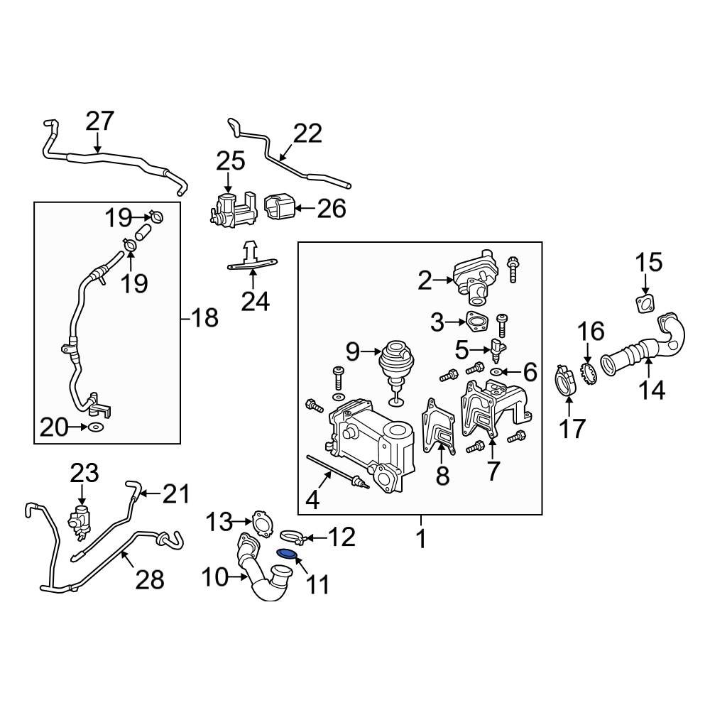Audi OE 059131547P Exhaust Gas Recirculation (EGR) Tube Seal