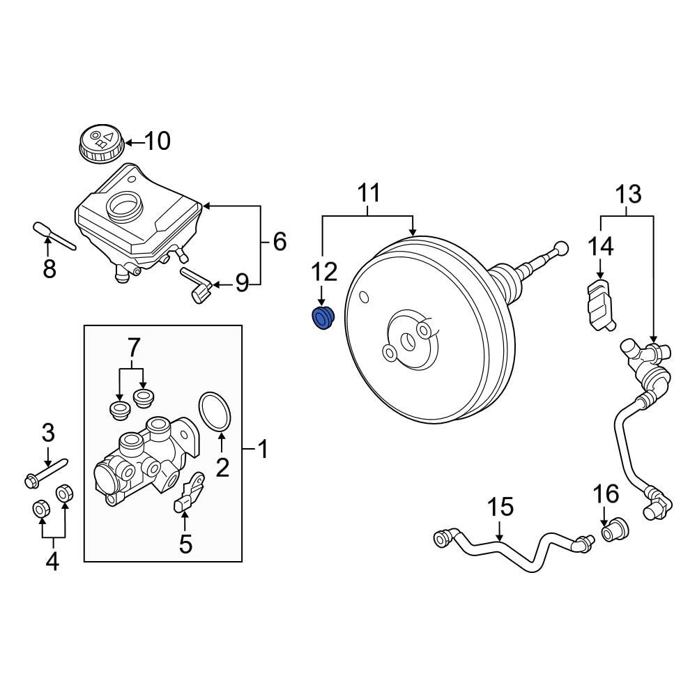Audi OE 1S0612250A Power Brake Booster Grommet
