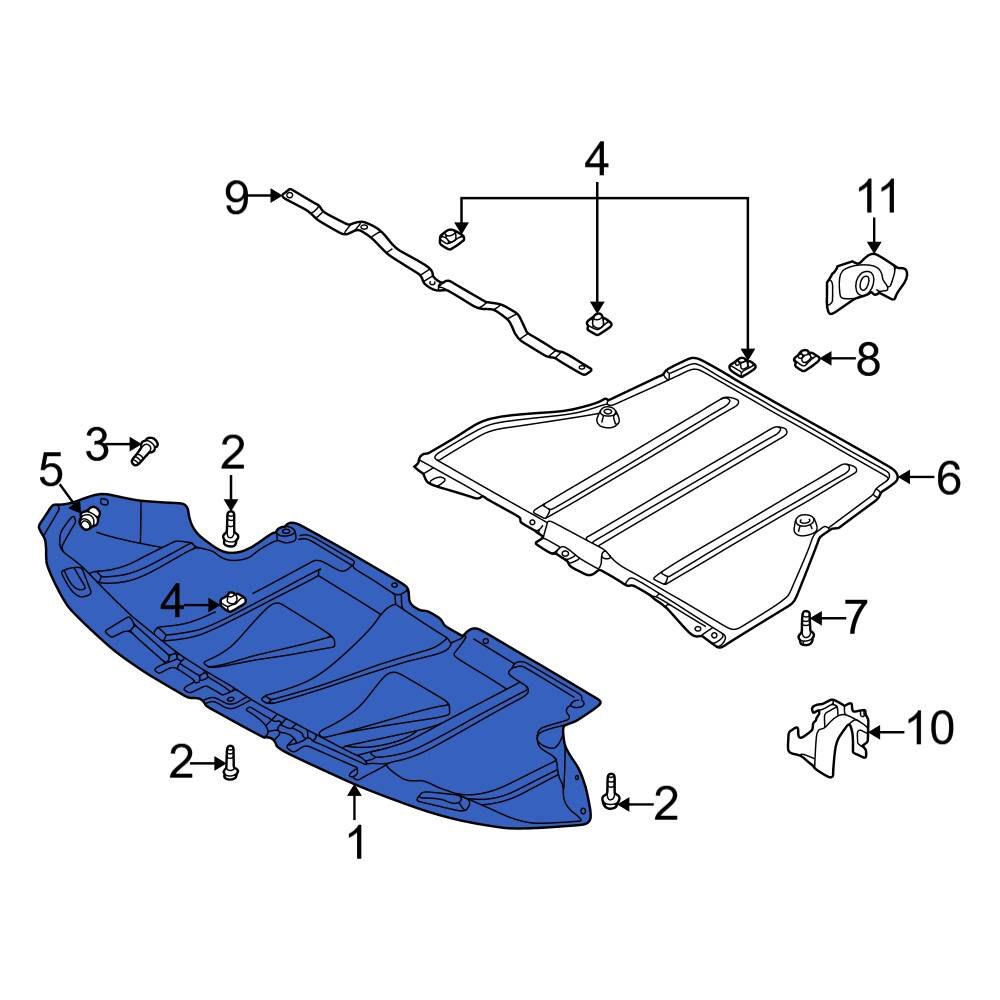 Audi OE 8D0863821S Front Radiator Support Splash Shield