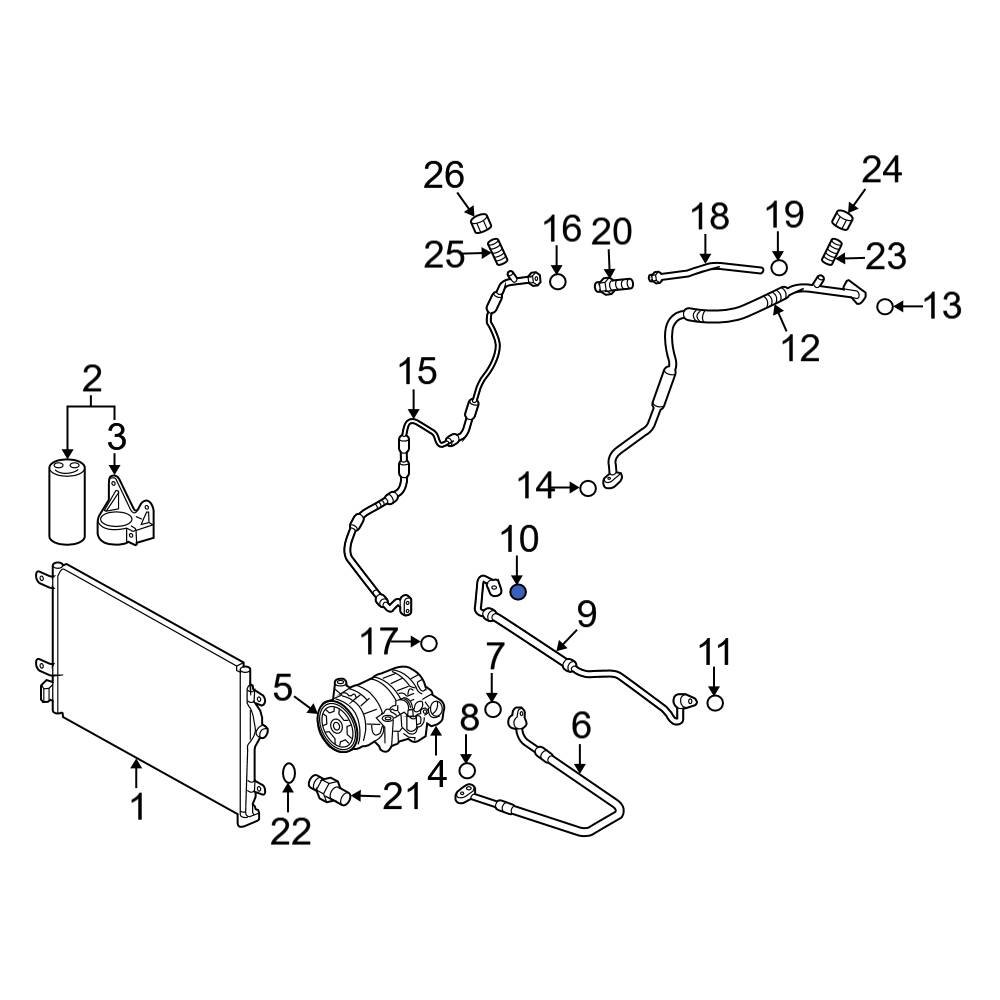 Audi OE 8E0260749C Front Upper A/C Refrigerant Line ORing