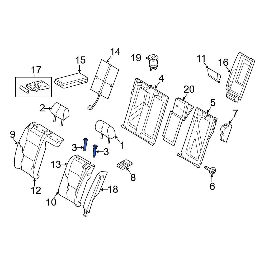 Audi OE 4H0881680B4PK Front Headrest Guide