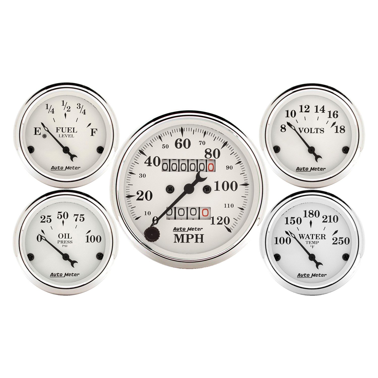 Auto Meter 1613 Old Tyme White Oil/Fuel Dual Gauge 