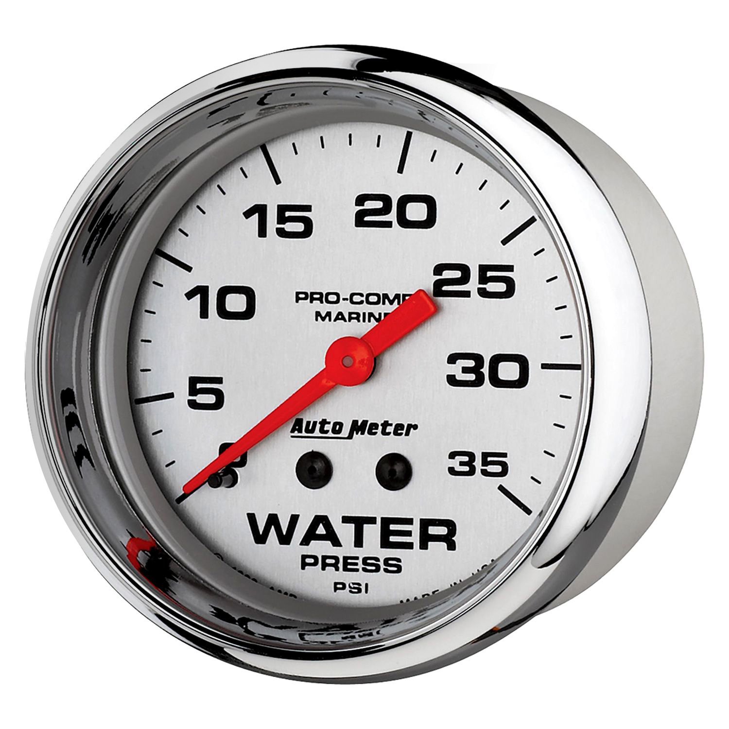 Mechanical Water Meter. How unfused Oil on a Pressure Gauge. 35 psi
