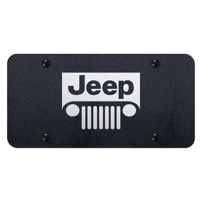 Autogold ® - License Plate with Laser Etched Jeep Grill Logo.