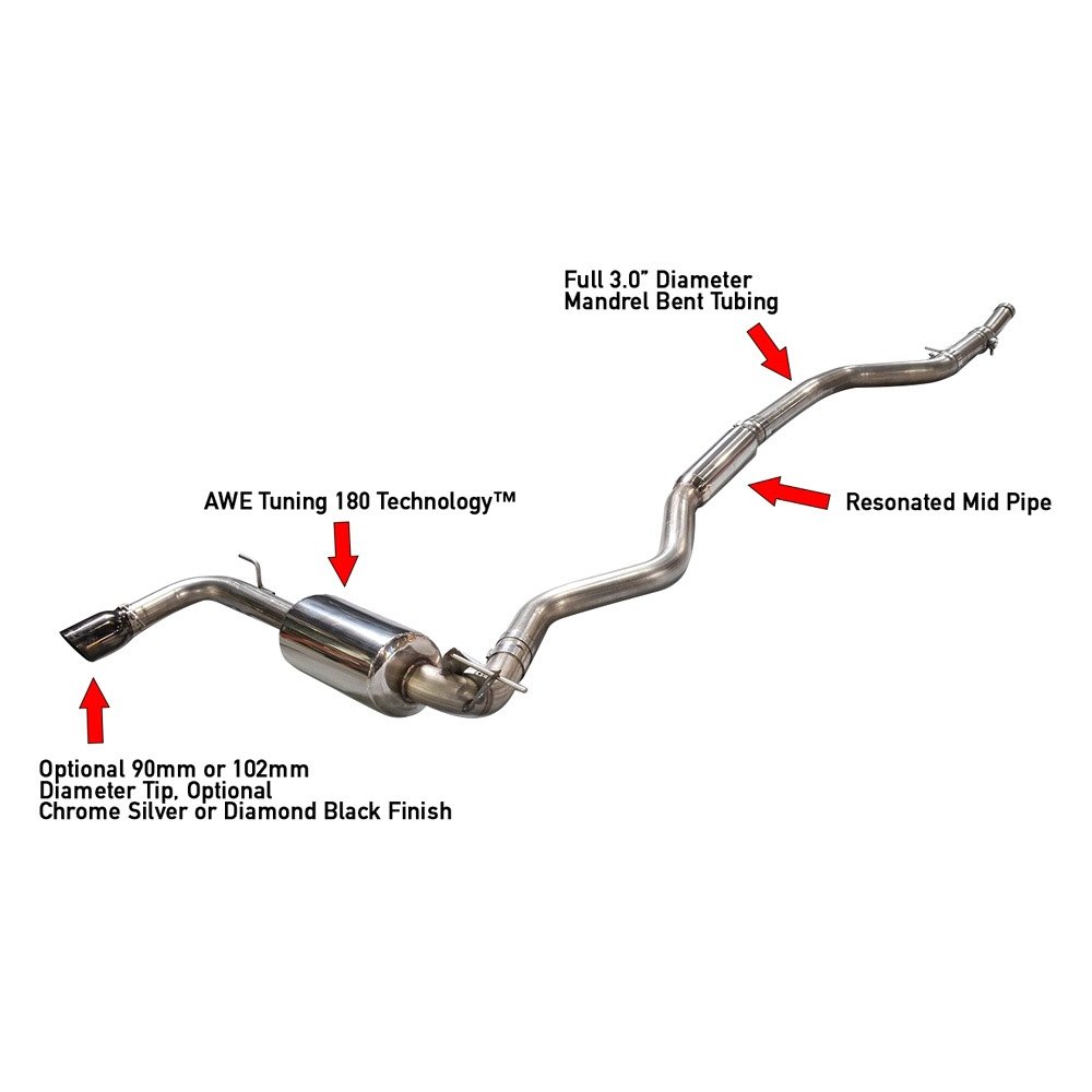 AWE Tuning® 301522044 Touring Edition™ 304 SS CatBack Exhaust