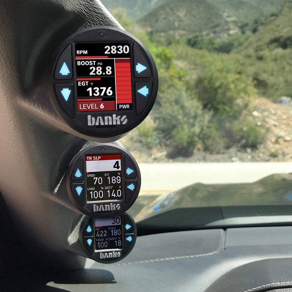 Banks® 61433 SpeedBrake™ Tuner with iDash 1.8 Super Gauge™ Monitor