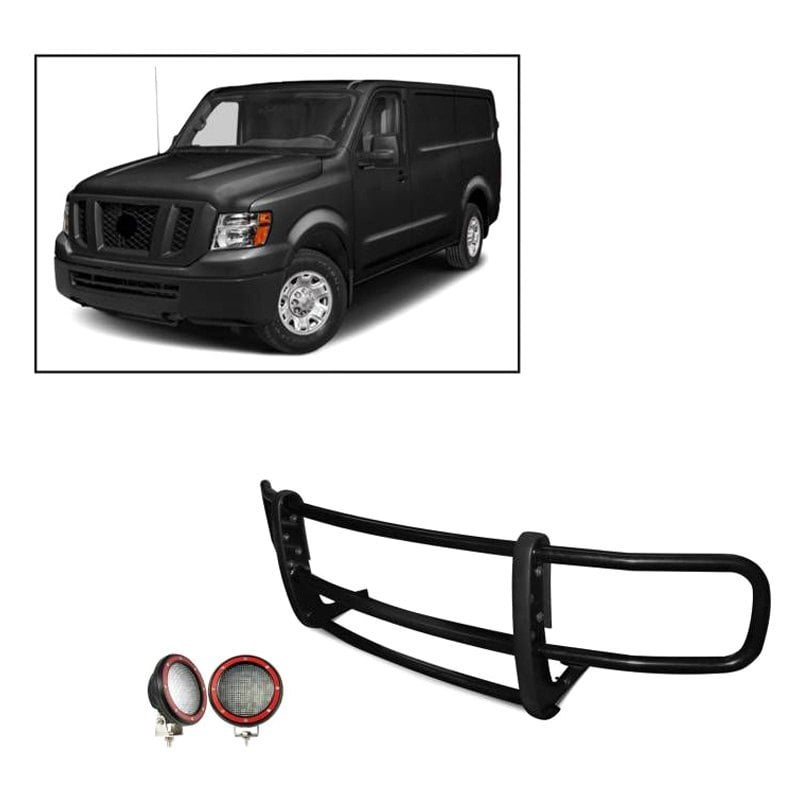 Black Horse SPARTAN Grille Guard Modular BK W/5.3"LED Fits 2015-2019