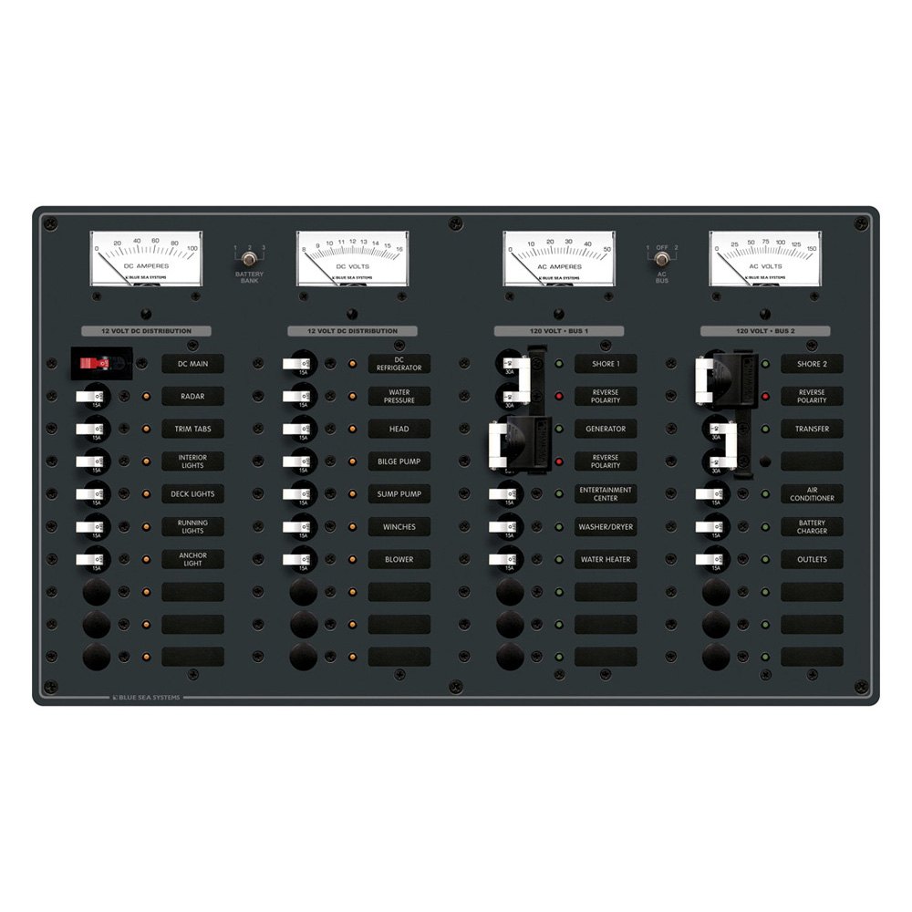 Блю системы доска. Панель AC System. DC circuit Breaker distribution Panel 5v. Bluesea AC Panel installation. Ac8195-15.