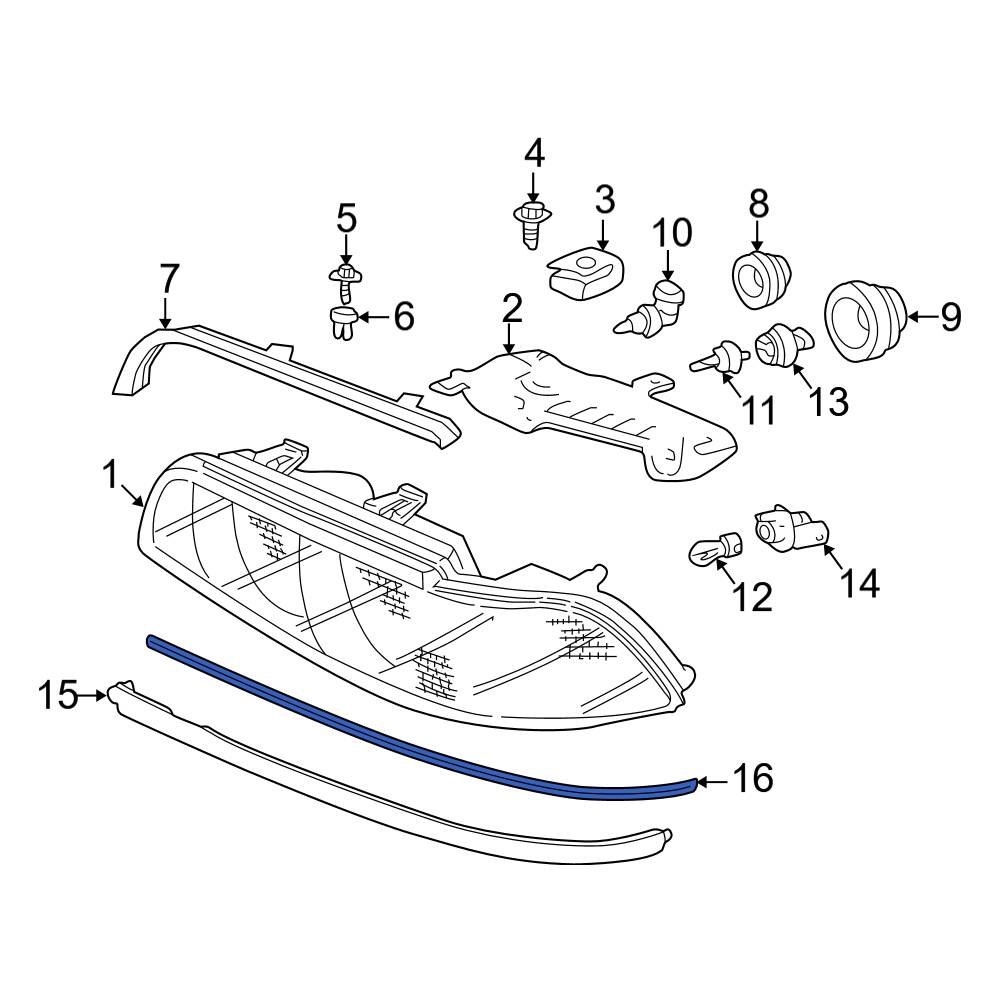 BMW OE 51138168812 Front Headlight Molding