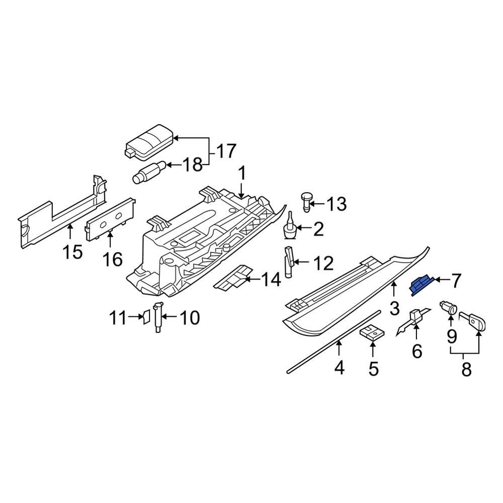 BMW OE 51167063510 Front Inner Glove Box Latch
