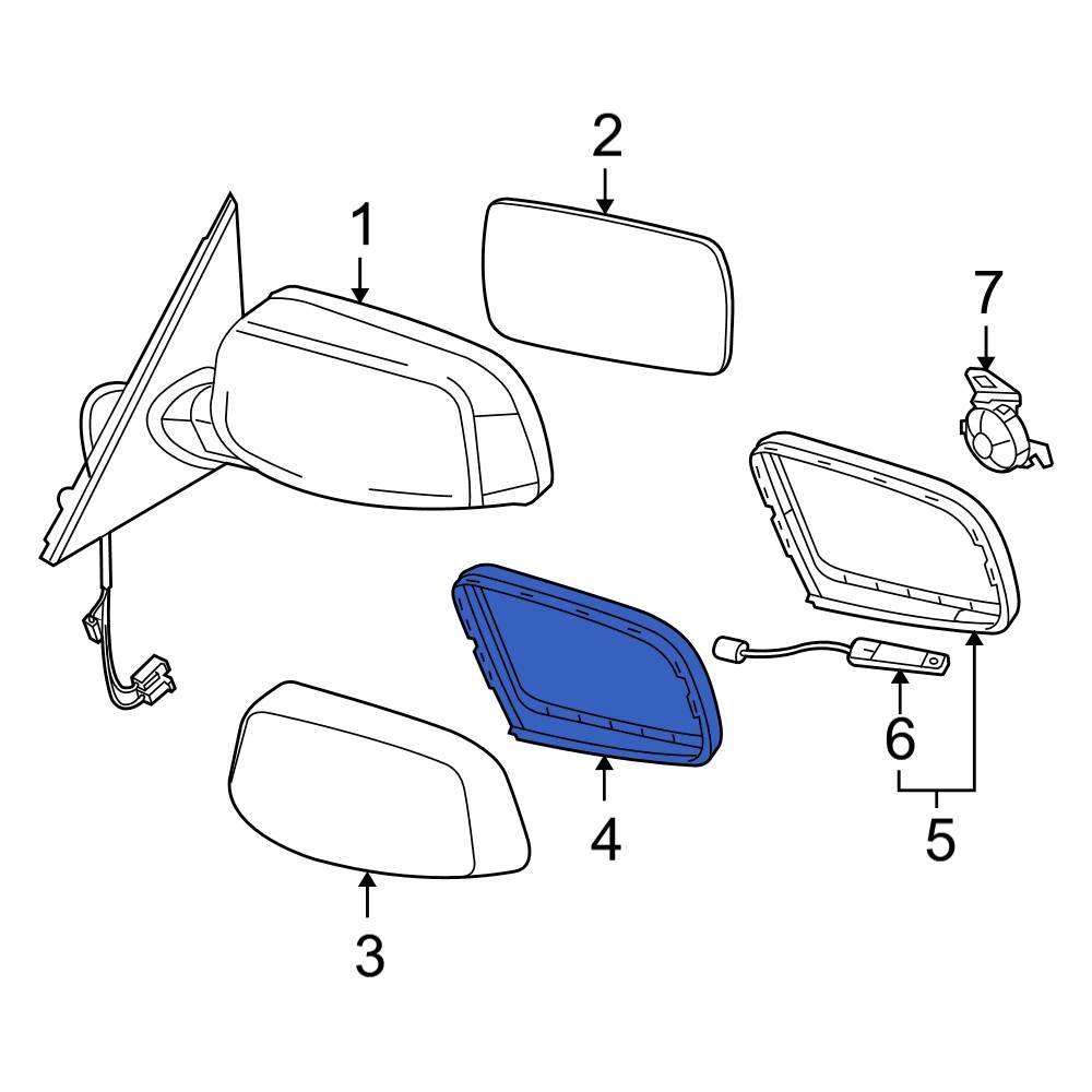 For BMW Genuine Door Mirror Trim Ring Front Right 51167074952