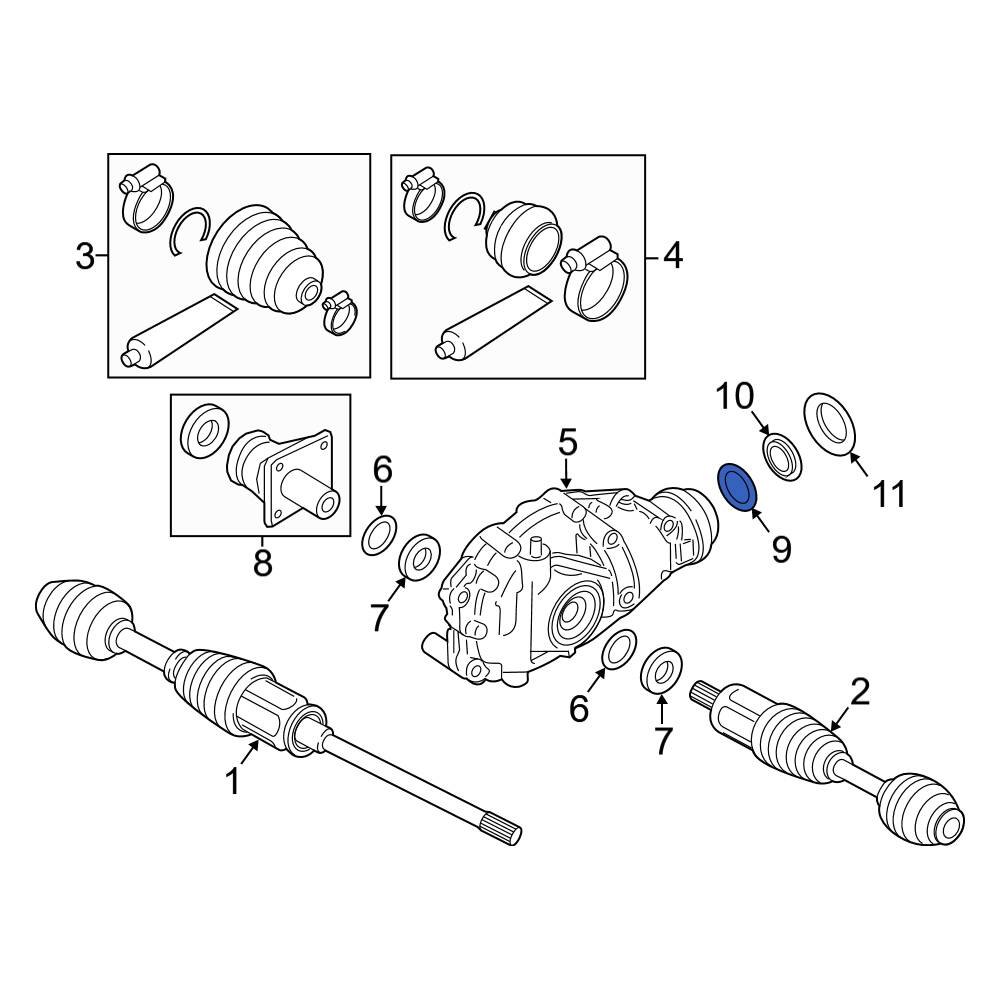 BMW OE 31527507697 Inner Differential Seal