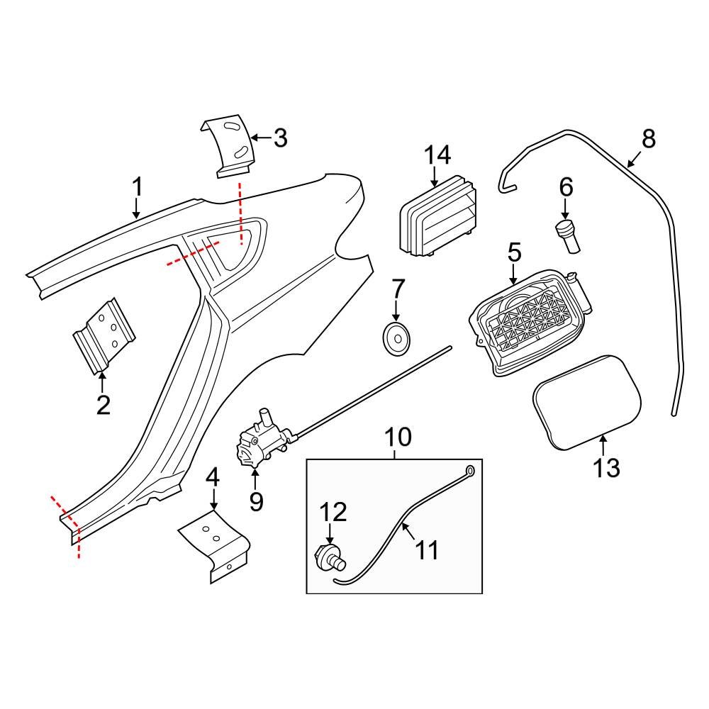 BMW OE 51258234143 Rear Fuel Door Release Handle