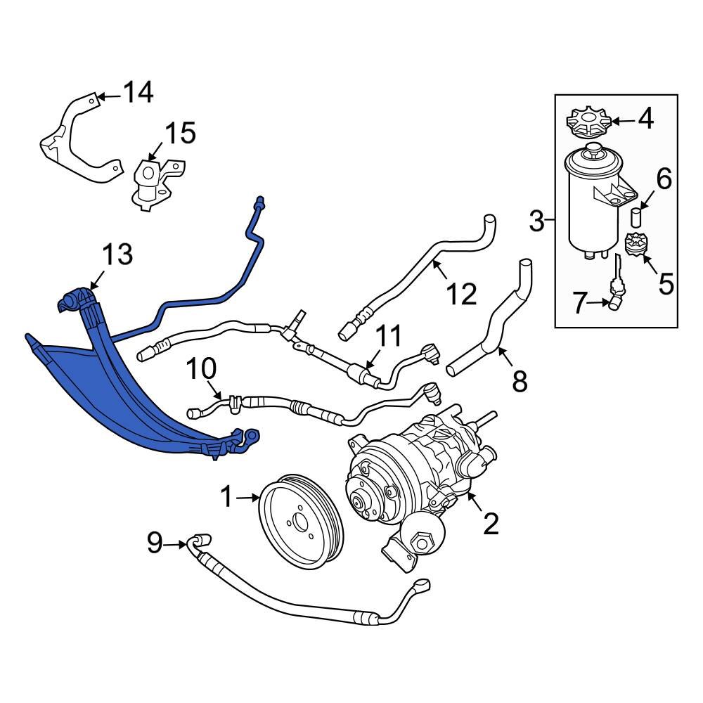 BMW OE 32416783575 Front Power Steering Cooler Line