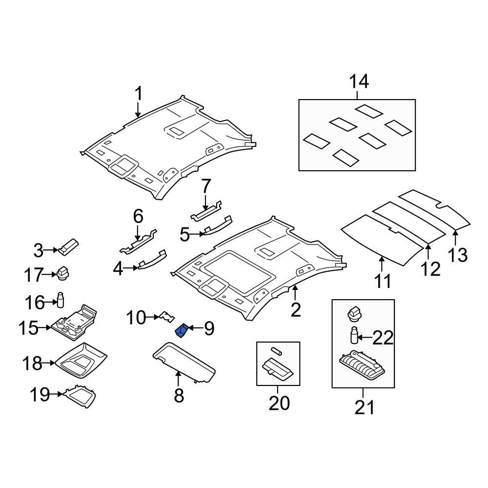 BMW OE 51167227032 - Sun Visor Bracket