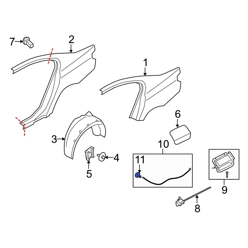 BMW OE 51258234143 Rear Fuel Door Release Handle