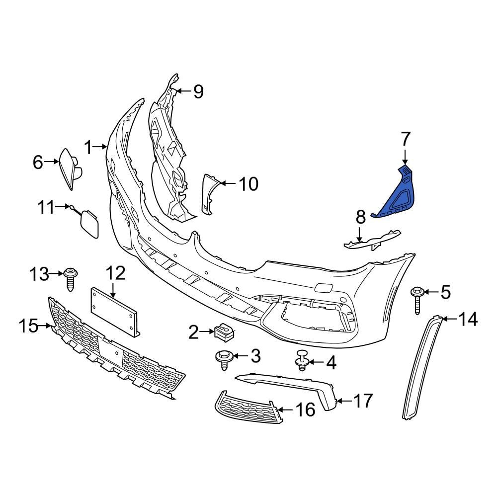 BMW OE 51117357202 Right Bumper Cover Bracket