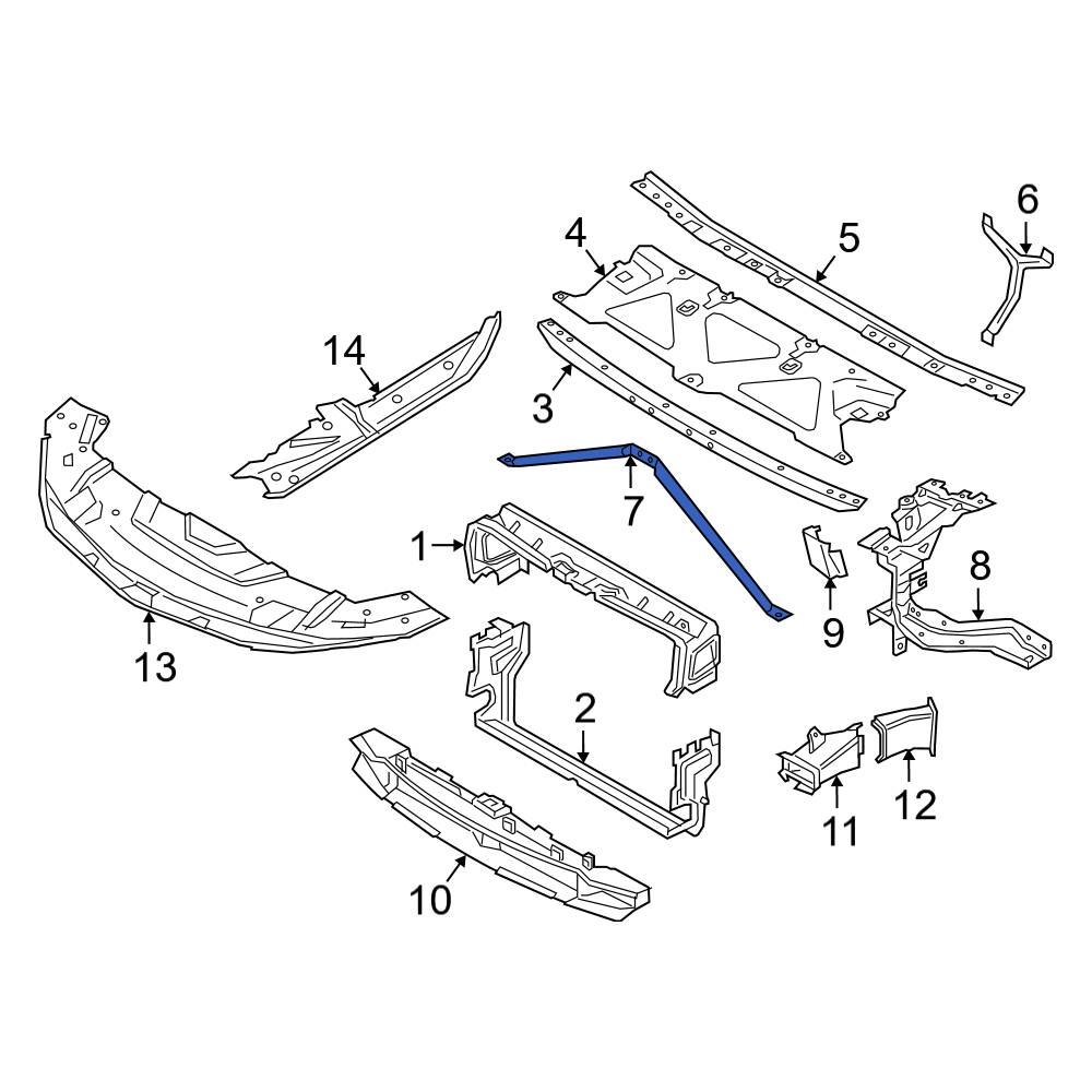 Bmw Oe 51647409749 - Center Radiator Support Panel Brace