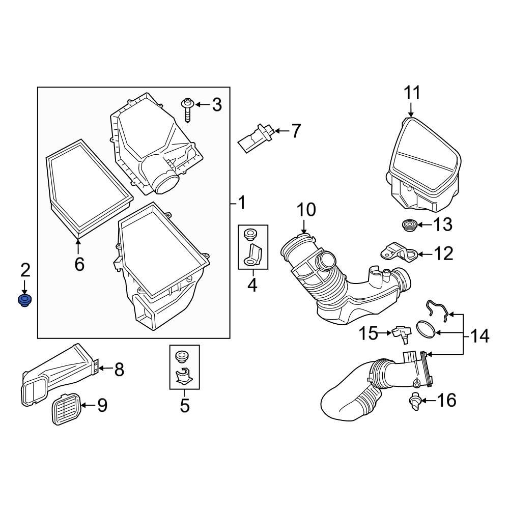 BMW OE 13718620471 - Engine Air Intake Resonator Grommet