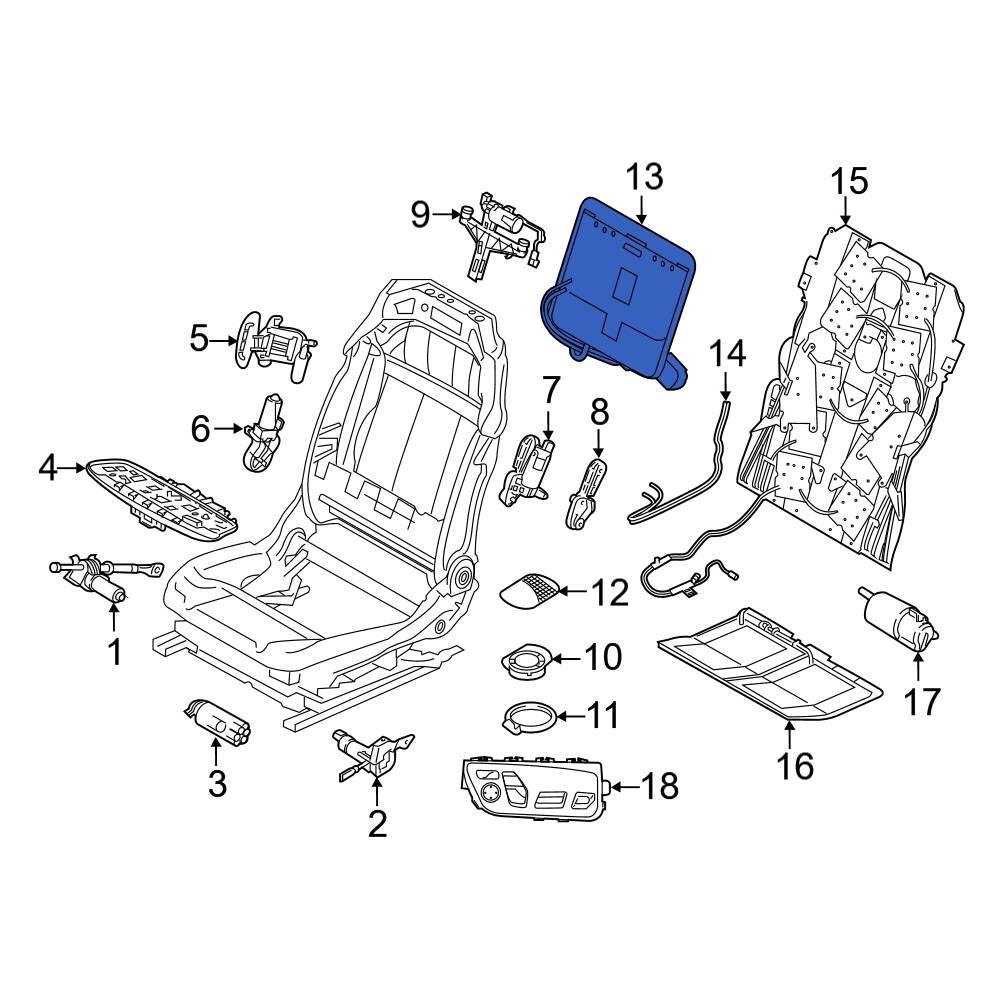 BMW OE 52107313641 Front Right Seat Lumbar Support Cushion