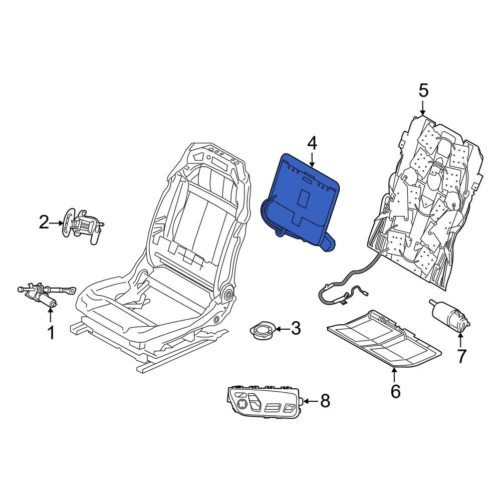 BMW OE 52107313641 Front Right Seat Lumbar Support Cushion