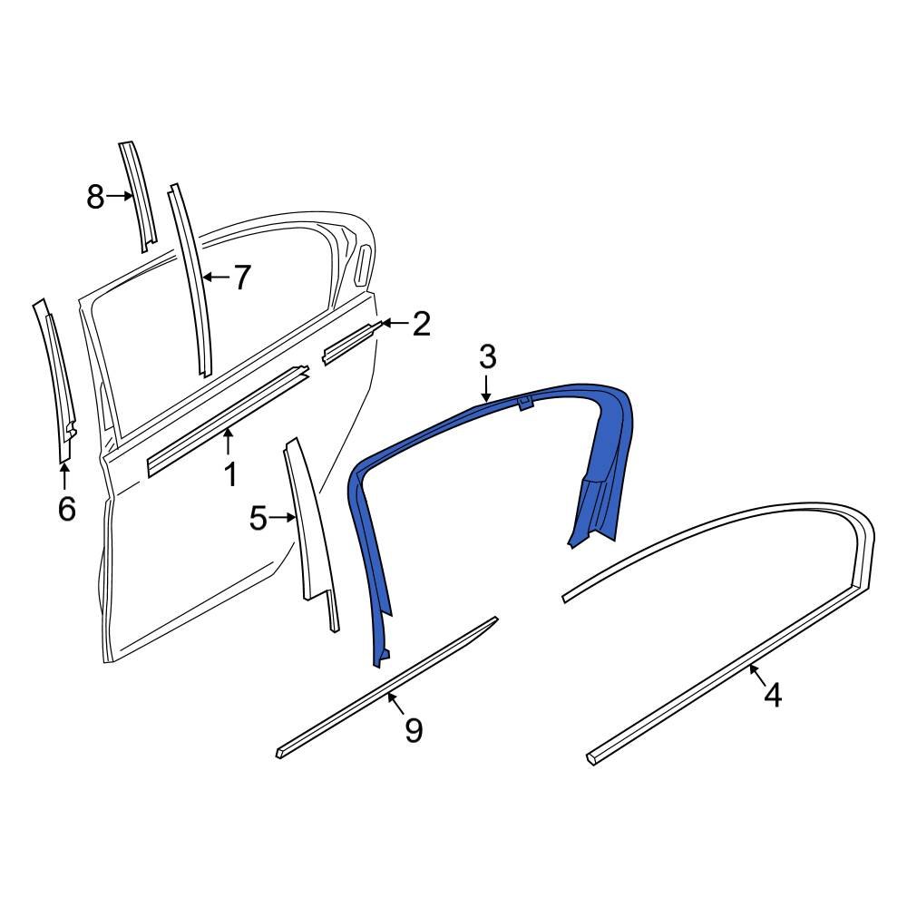 BMW OE 51417458442 Front Right Door Window Molding