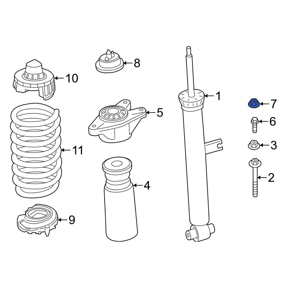 BMW OE 07119907135 Suspension Strut Mount Nut