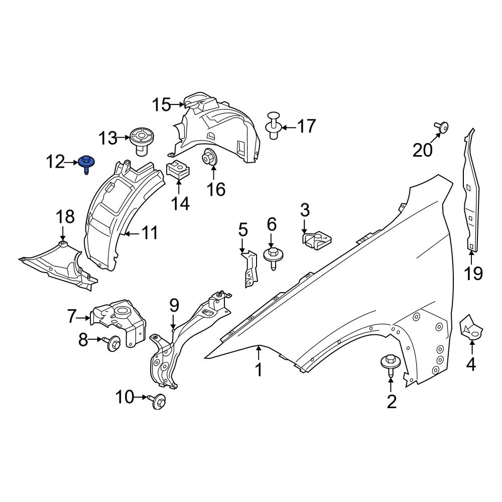 BMW OE 07149481168 Fender Liner Bolt