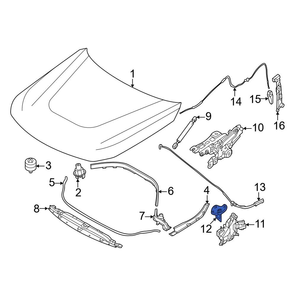 BMW OE 51237473707 - Front Hood Latch Striker Plate