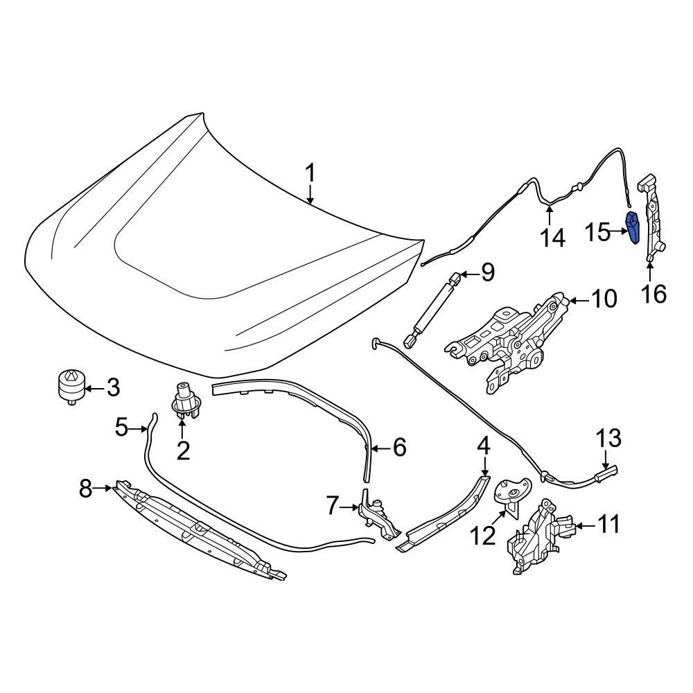 BMW OE 51237943204 - Front Hood Release Handle