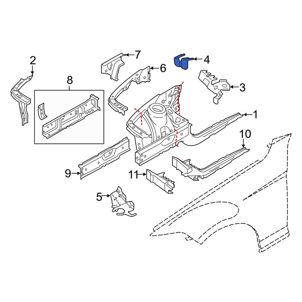 BMW OE 13718618896 - Right Air Cleaner Bracket