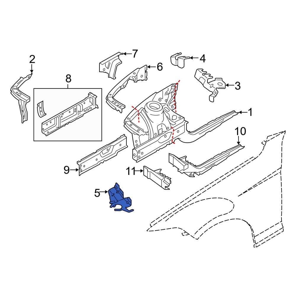 BMW OE 13718618896 - Right Air Cleaner Bracket