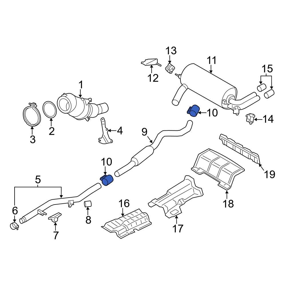 BMW OE 18307560781 - Rear Right Exhaust Muffler Clamp