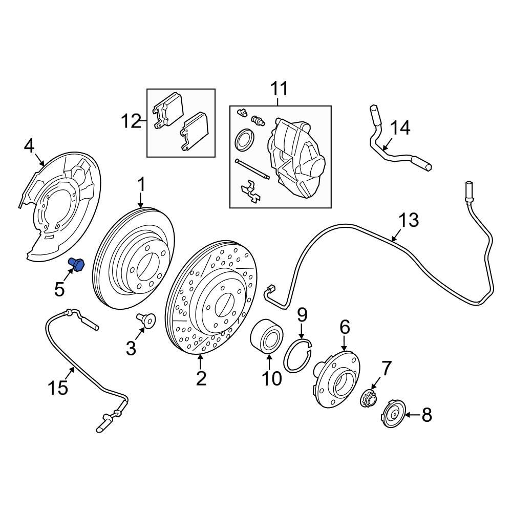 BMW OE 07119904511 Brake Dust Shield Bolt