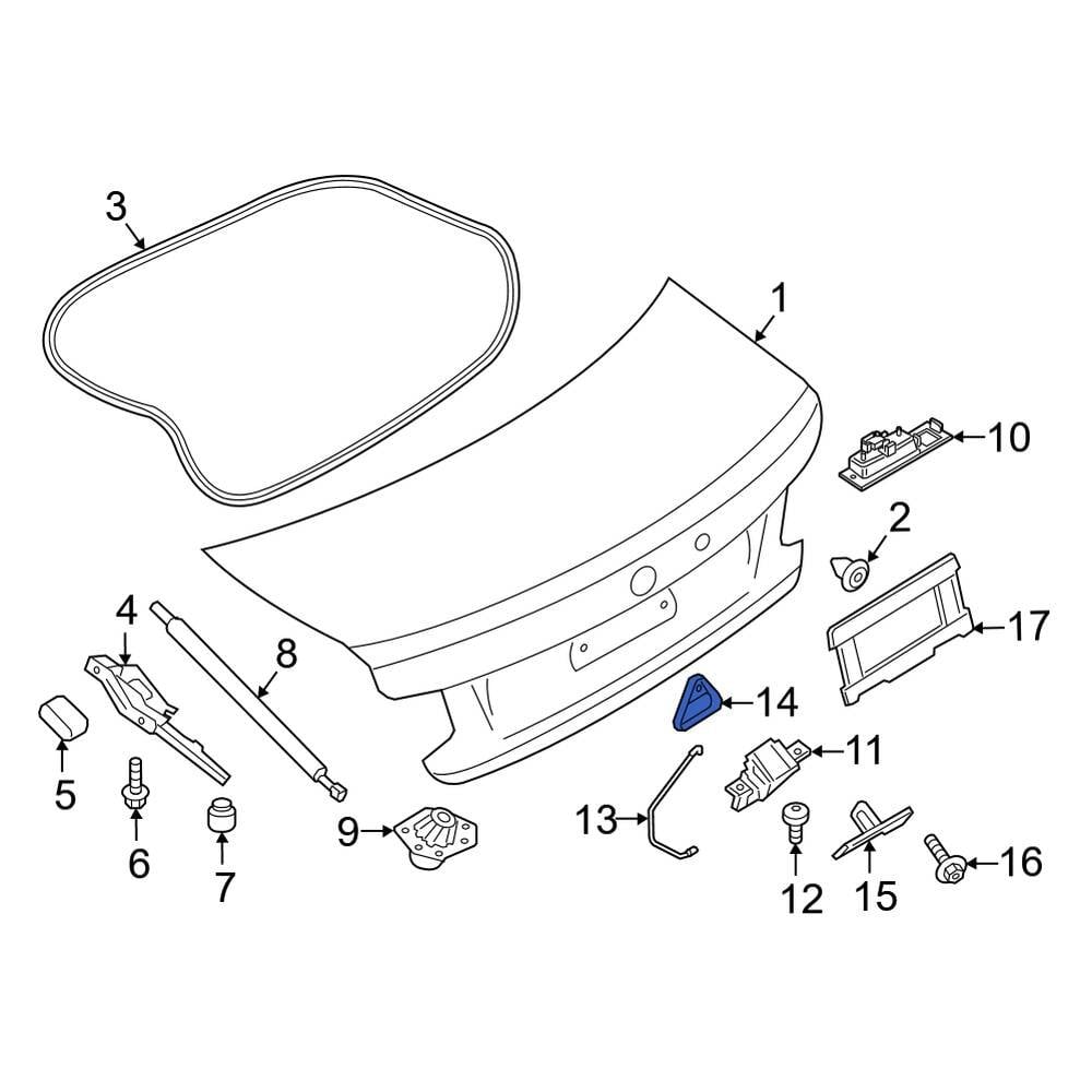 BMW OE 51247056414 - Rear Liftgate Latch Handle