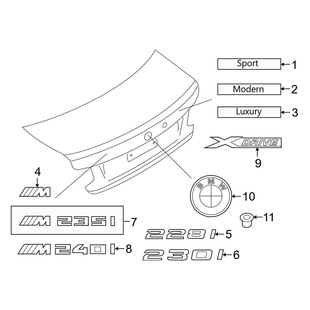 BMW OE 51147327750 Rear Deck Lid Emblem