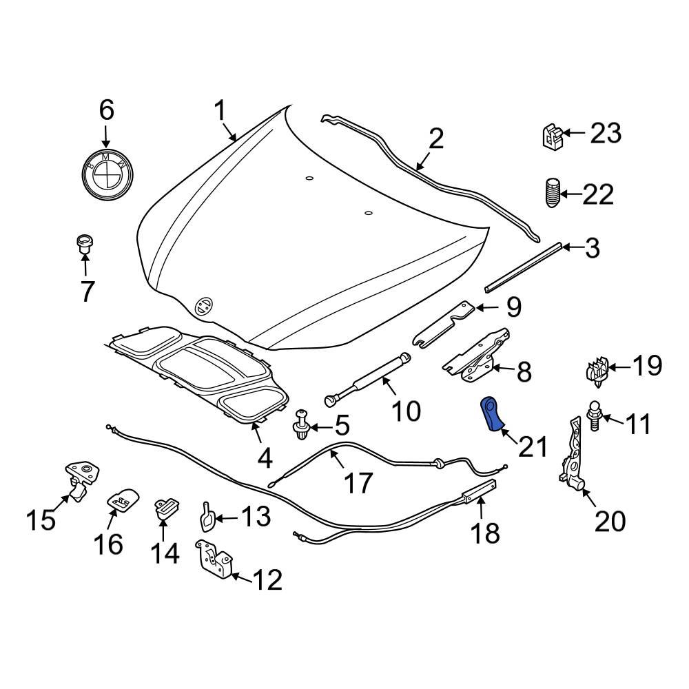 BMW OE 51437008933 - Front Hood Release Handle